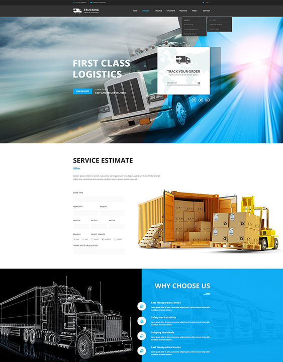 bootstrap website templates logistics transportation companies