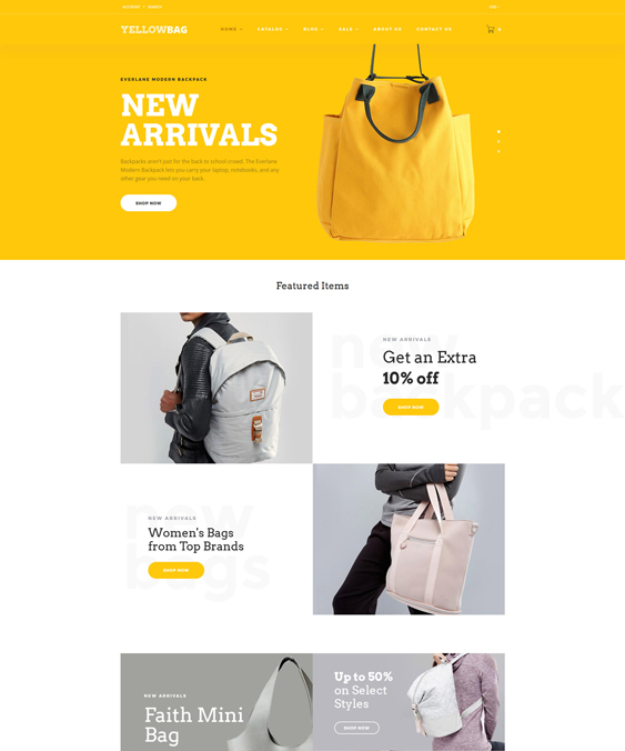 best shopify themes handbags purses luggage feature