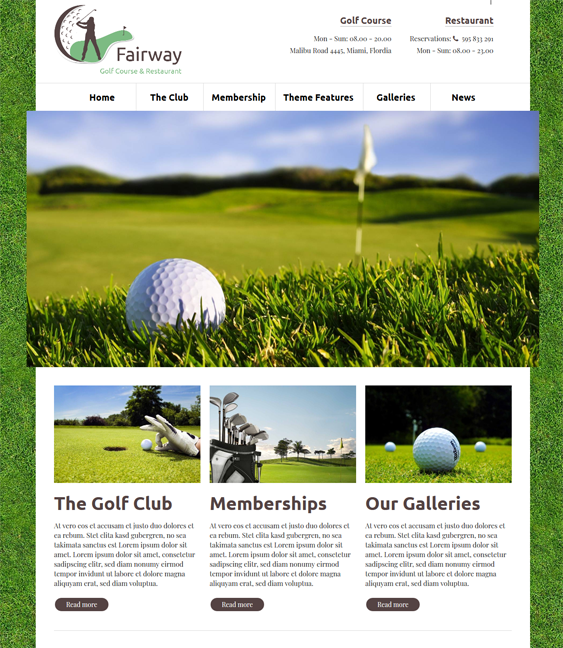 golf wordpress themes