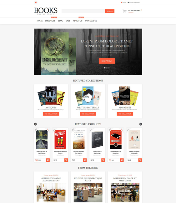 shopify themes bookstores books writers