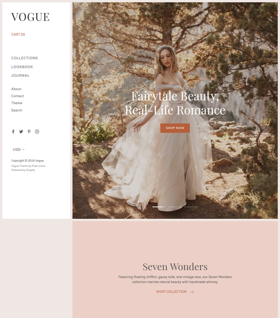 best wedding bridal shopify themes feature