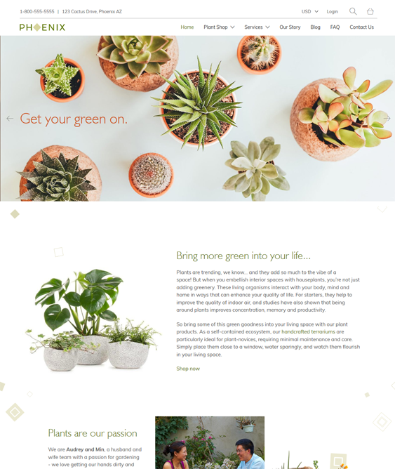 best shopify themes for selling plants stores feature