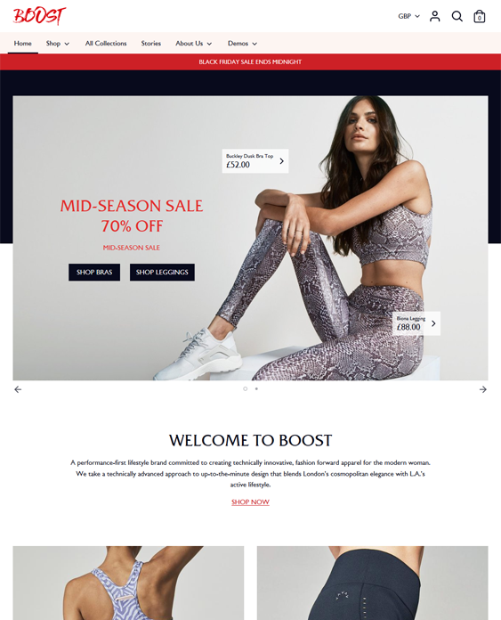 shopify themes for workout clothing athleisure wear