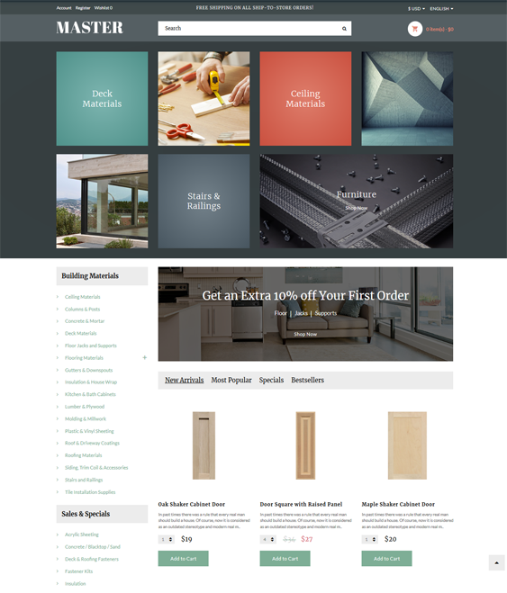 opencart themes home improvement diy stores