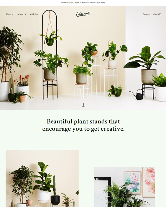 shopify themes selling plants flowers