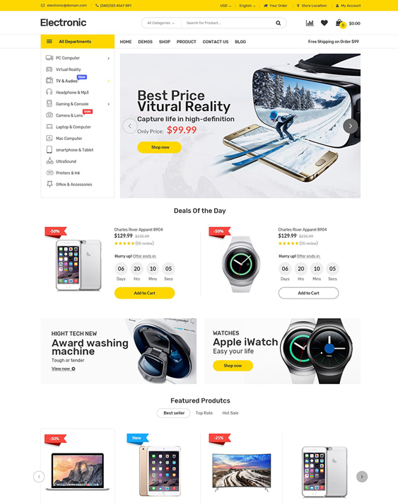 best woocommerce themes for selling electronics feature