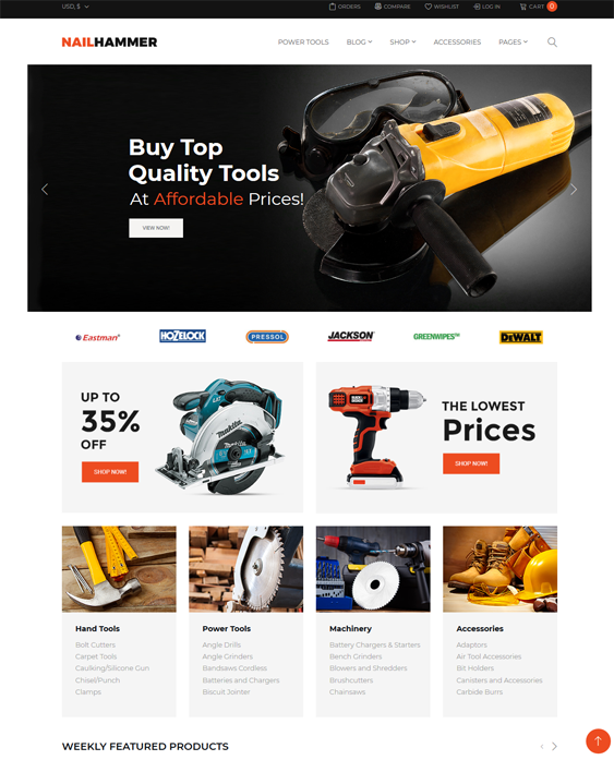woocommerce themes tool hardware stores