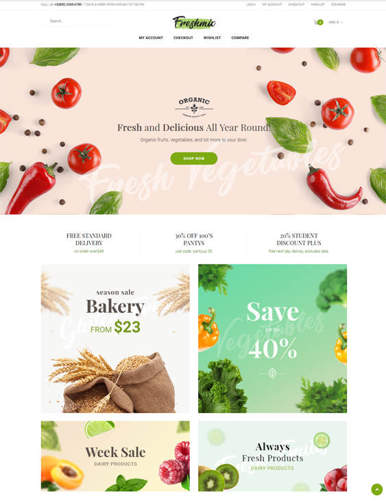 woocommerce themes for selling foods