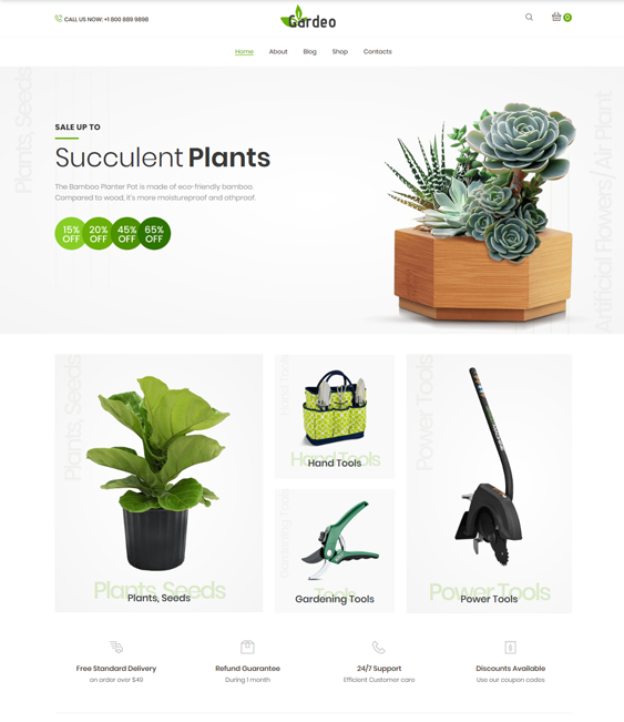 woocommerce themes for selling gardening and landscaping supplies