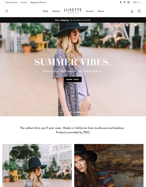 shopify themes for online hat stores
