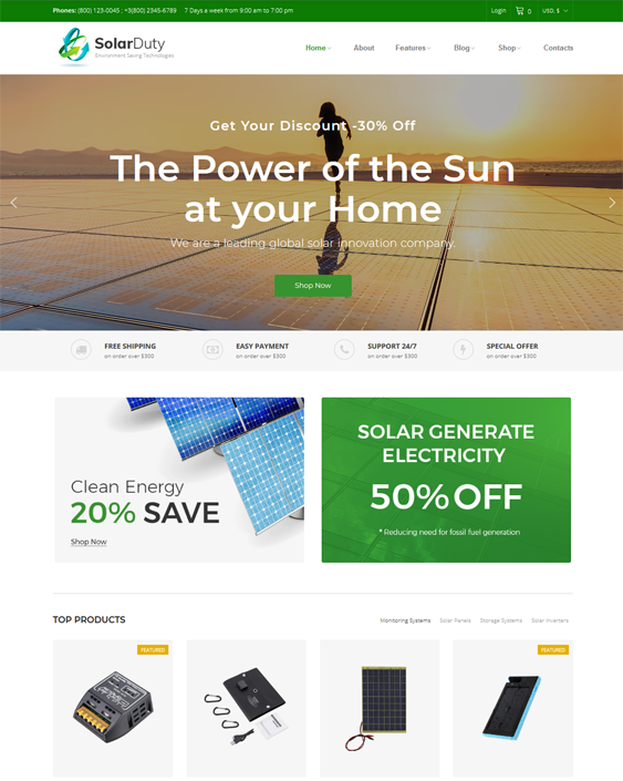 best woocommerce themes green organic eco-friendly products feature