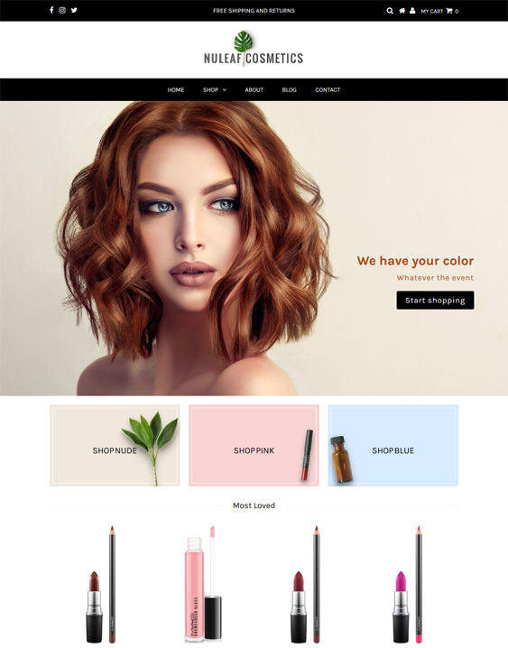 shopify themes selling beauty products cosmetics makeup perfume