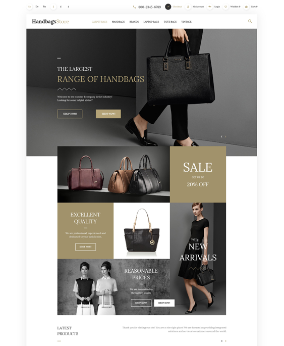 best opencart themes for selling purses handbags backpacks feature
