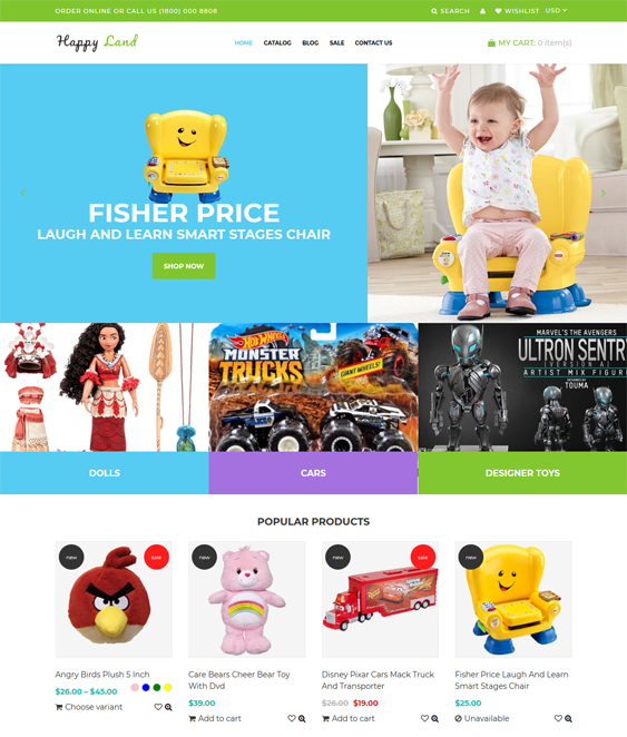 shopify themes for toy stores