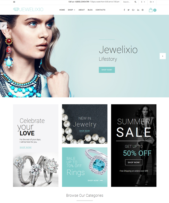 best opencart themes for selling jewelry watches feature