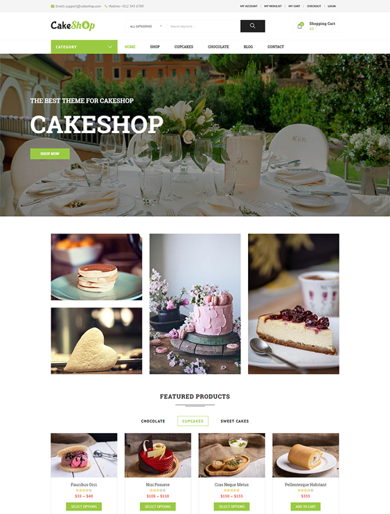 best bakery cake shop woocommerce themes feature