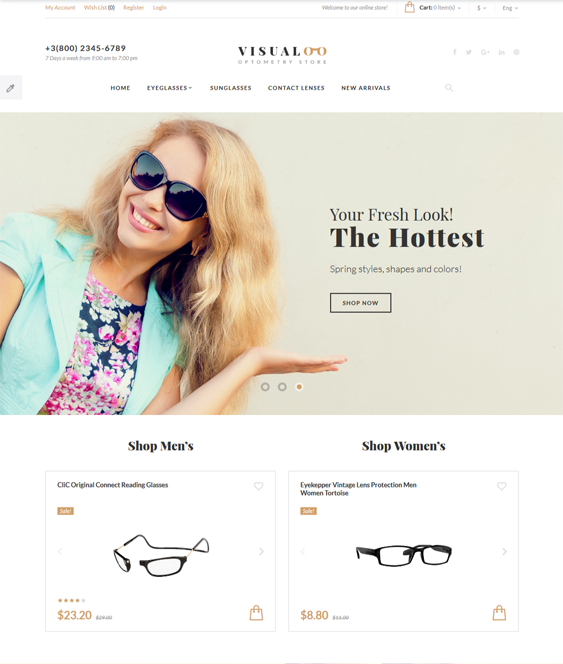 opencart themes for selling sunglasses and eyewear