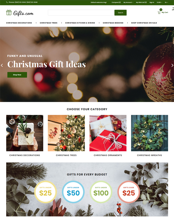best opencart magento shopify themes for christmas ecommerce websites feature
