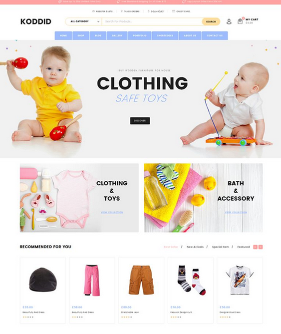 woocommerce themes for kids babies children
