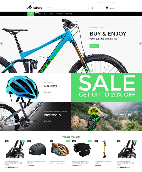 best shopify themes cycling bicycle stores feature