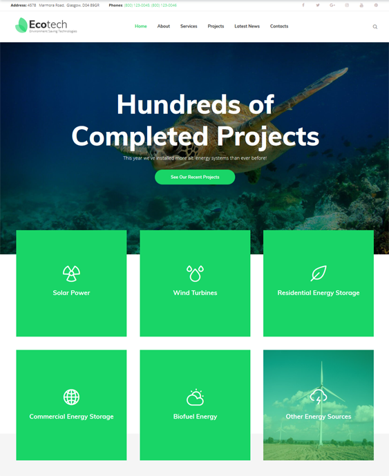 wordpress themes environmental green ecofriendly websites