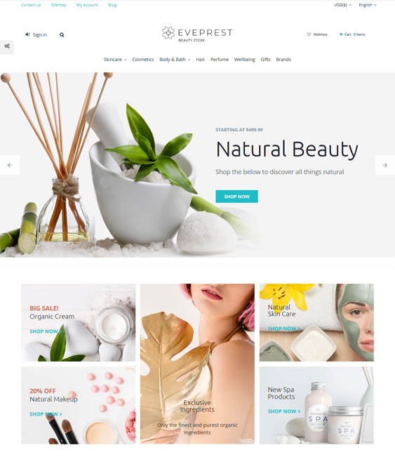 best prestashop themes cosmetics beauty products perfume makeup feature
