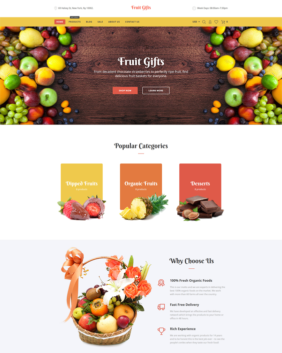 shopify themes for selling food and groceries