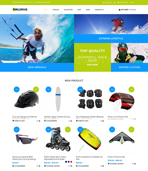 shopify themes for sports stores
