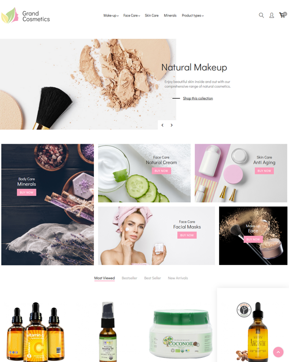 magento themes hair products makeup cosmetics beauty products