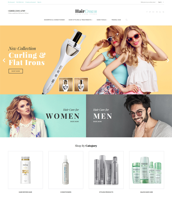 magento themes hair products makeup cosmetics beauty products