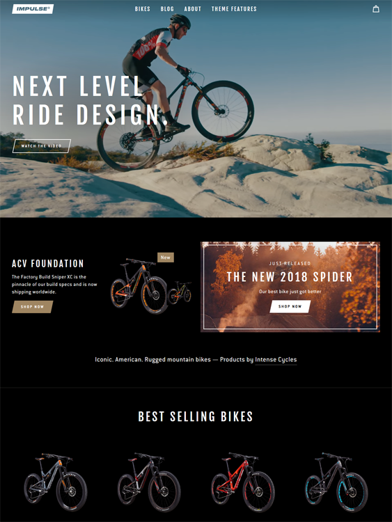 impulse bold bike and cycling store shopify theme