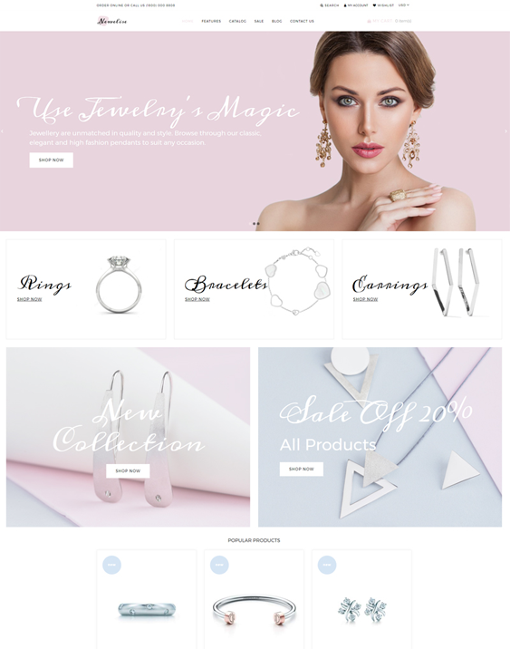 best shopify themes watches jewelry feature