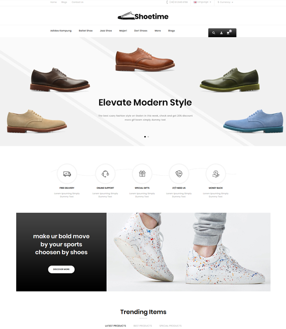 opencart themes for footwear shoe stores