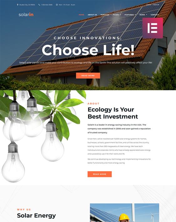 Solar, Clean, Alternative, And Renewable Energy WordPress Themes