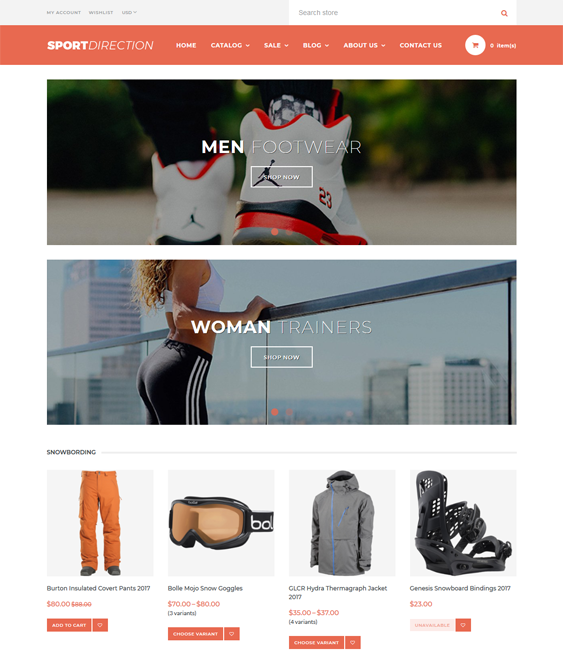shopify themes for sports stores