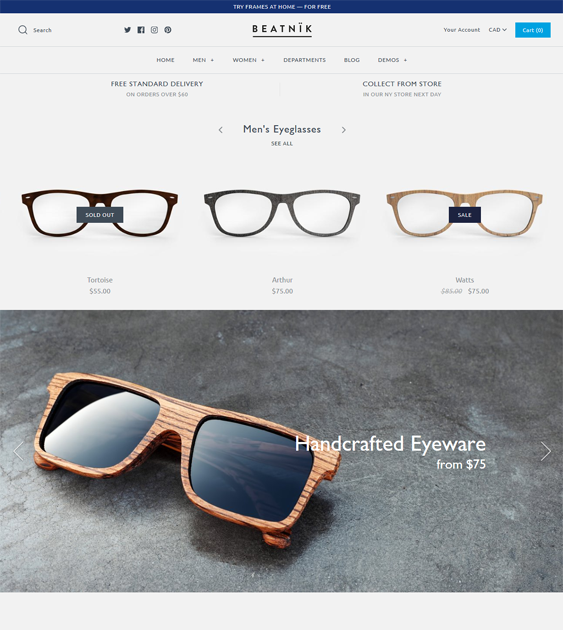 shopify themes for selling sunglasses and eyewear