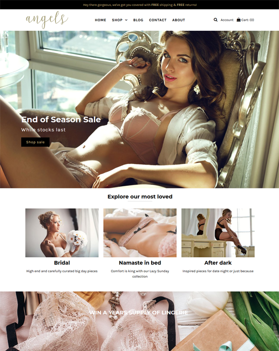 Responsive Shopify Themes For Online Lingerie And Underwear Stores