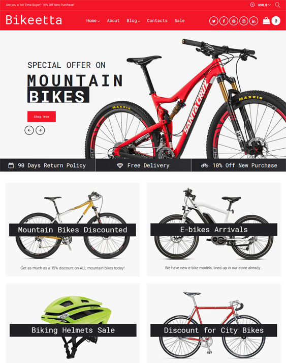 best woocommerce themes for bike cycling stores feature