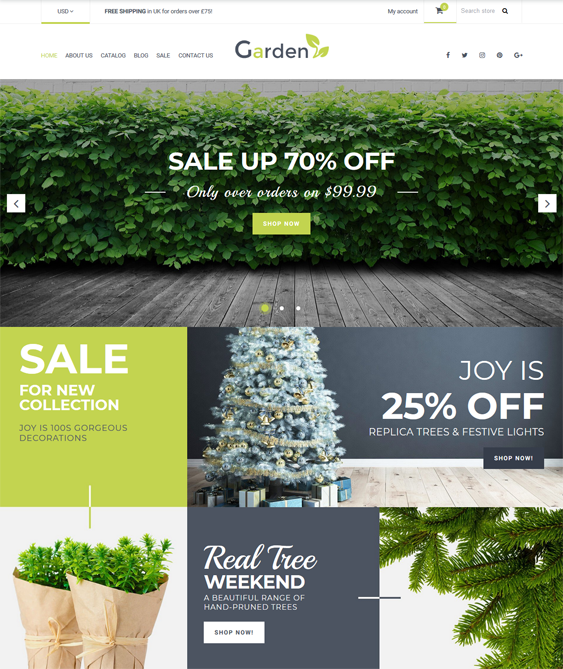 shopify themes for gardening stores