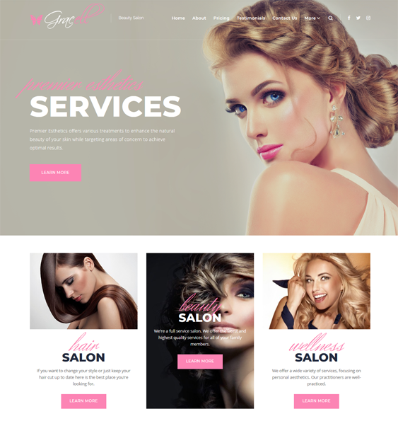 wordpress themes for beauty salons spas hairstylists