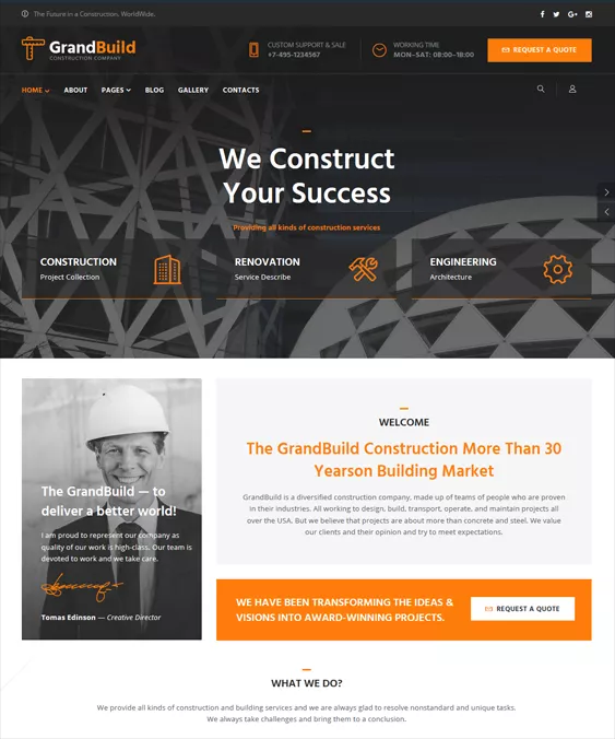 joomla templates for construction companies