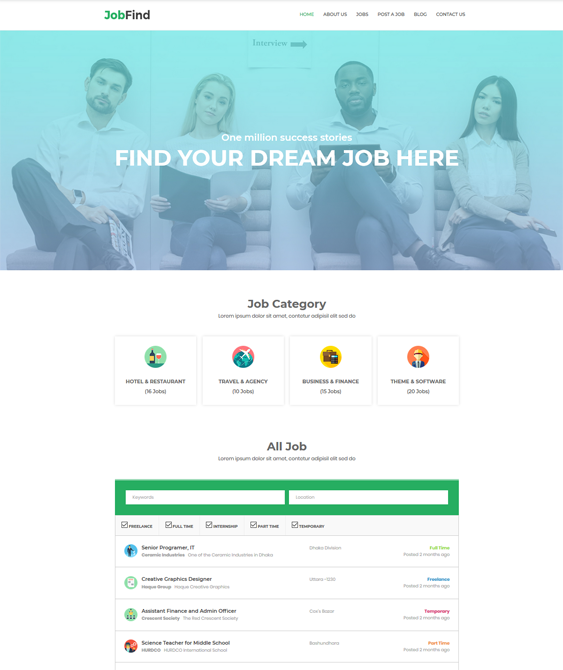 wordpress themes for online job boards and employment websites