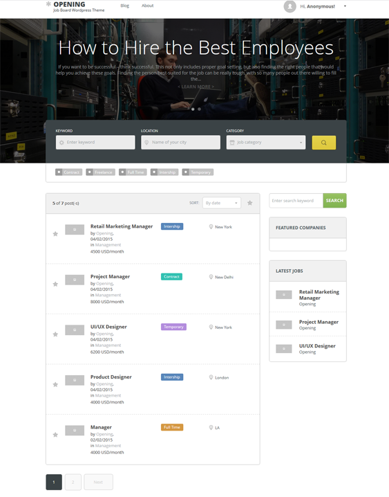 wordpress themes for online job boards and employment websites