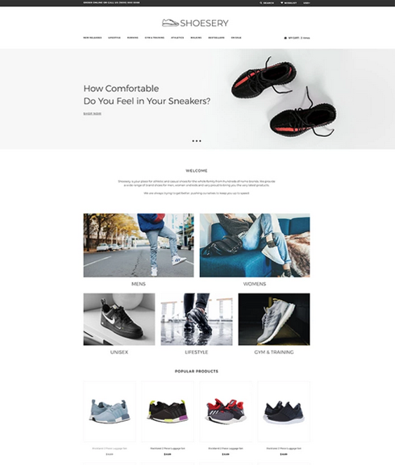 shopify themes for selling shoes footwear