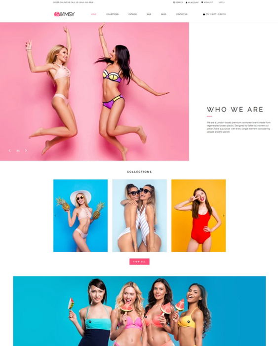 shopify themes for selling swimwear bikinis