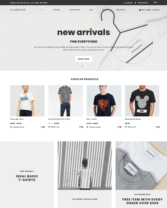 shopify themes for online t-shirt stores