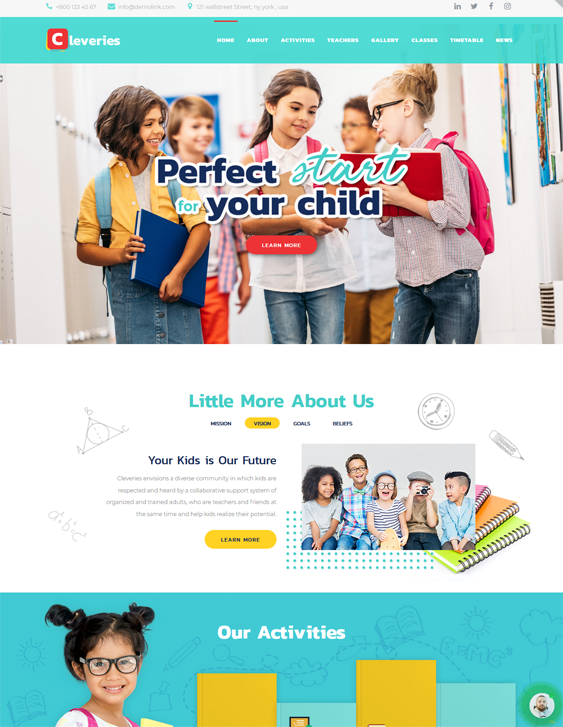 education wordpress themes schools learning centers