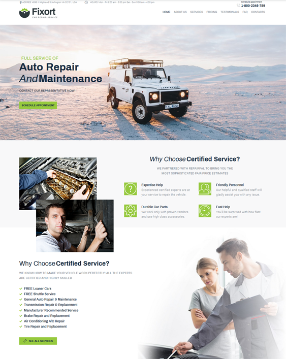 best wordpress themes car repair centers auto mechanics feature