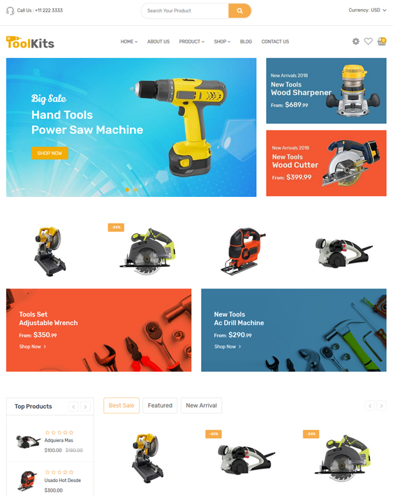 shopify themes hardware tool home improvements