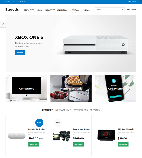 opencart themes for selling electronics